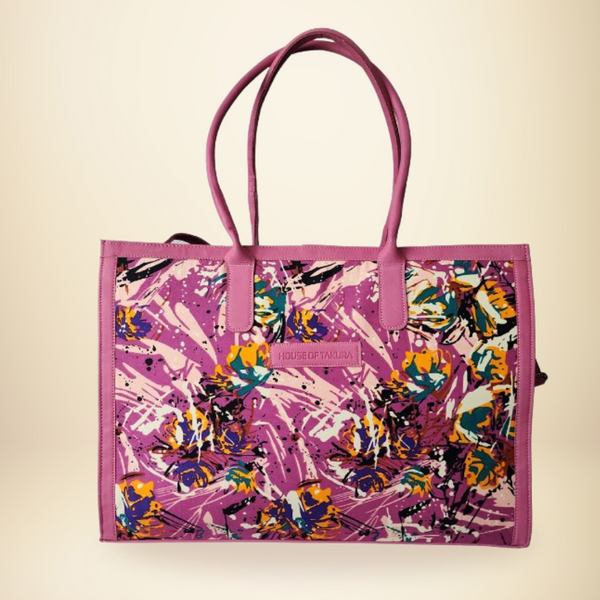 It's Handled Tote – Pink Graffiti Large | Handmade Fair Trade