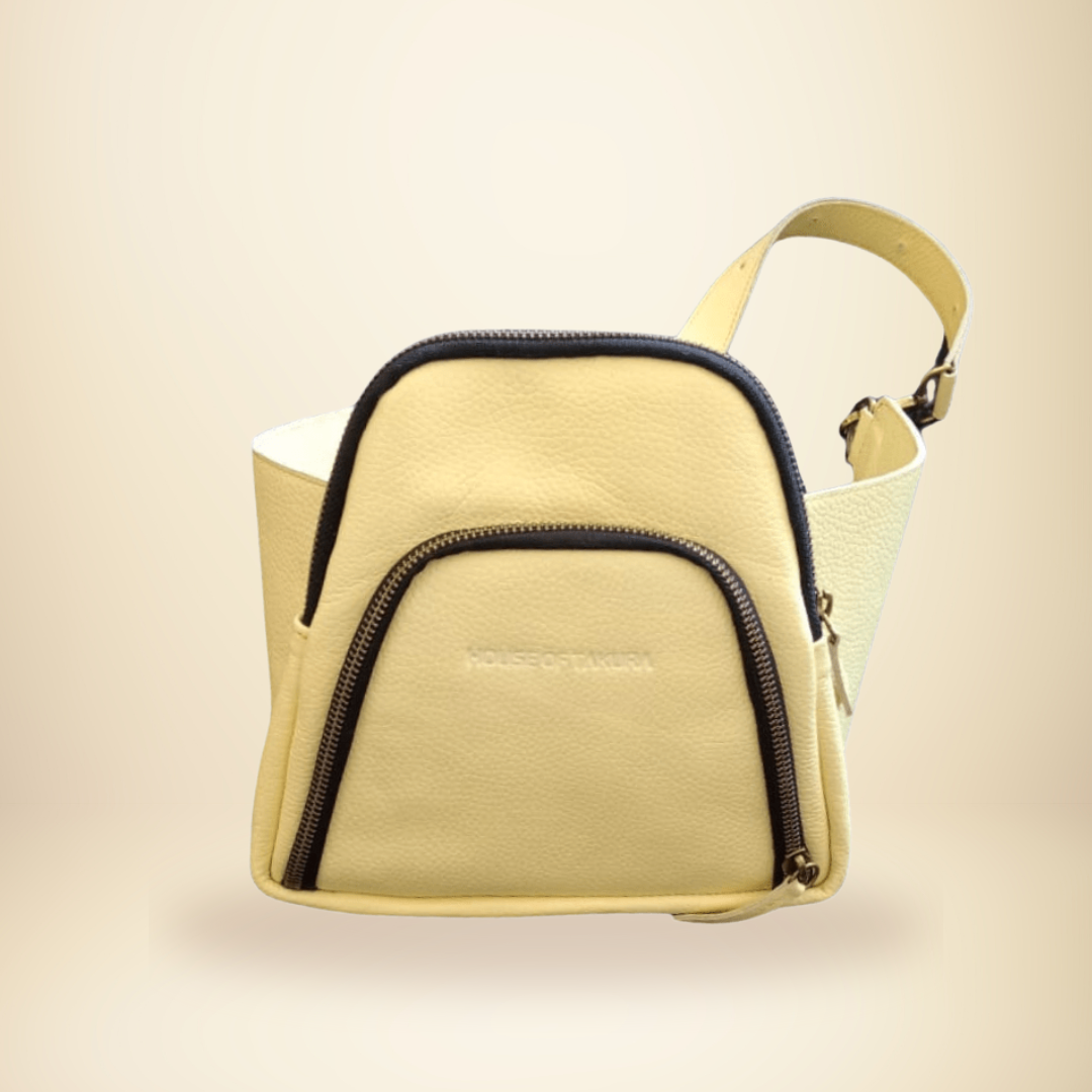Alpha Belt/Crossbody Bag - All Leather Exterior - Butter Yellow