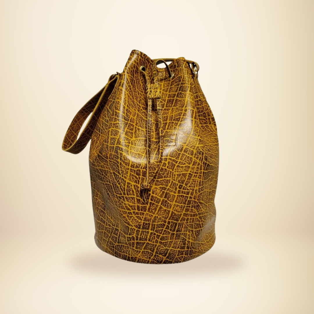 Love You Back Tote - All Leather Exterior - Mustard