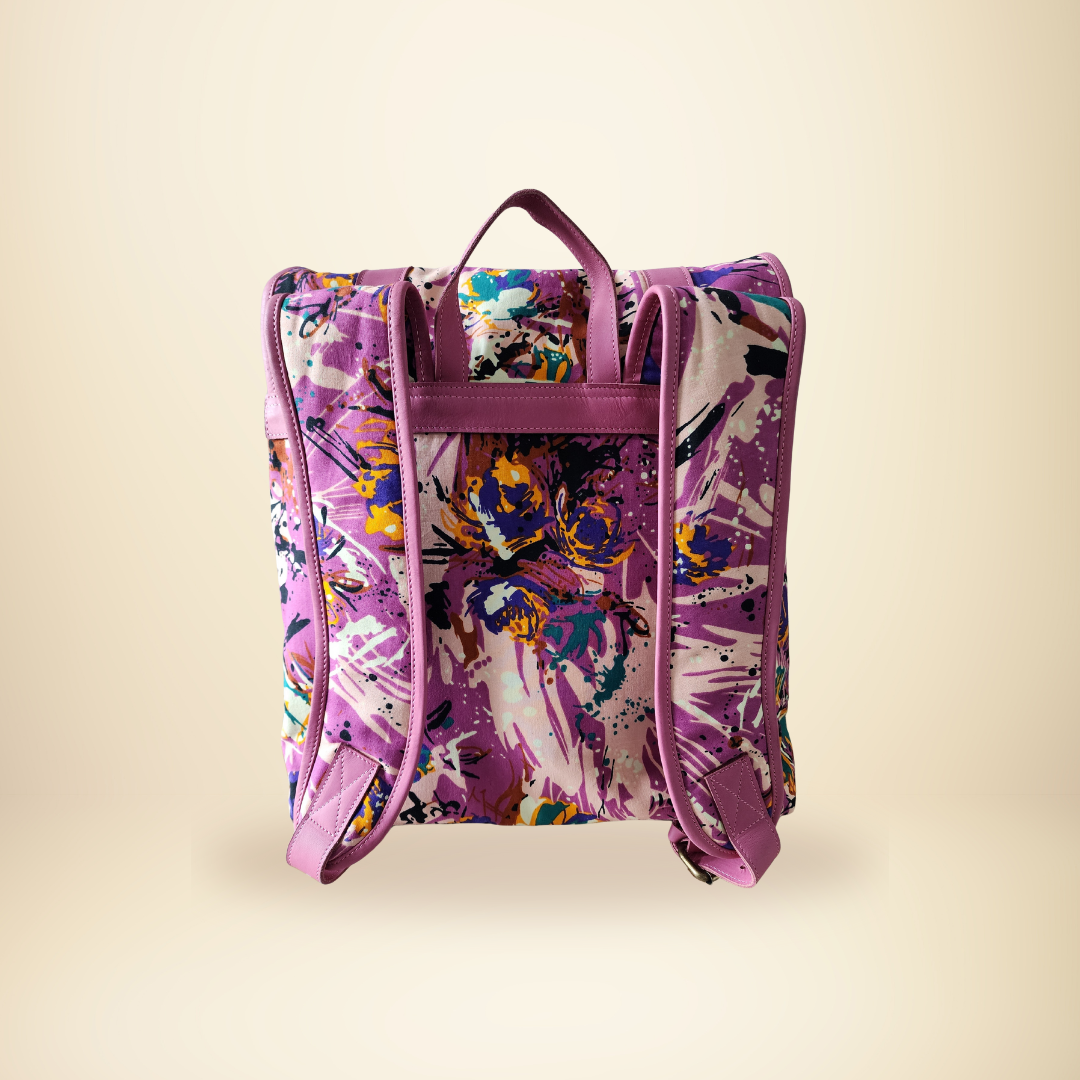 ider Backpack – Pink Graffiti | Handcrafted Leather  display picture 3