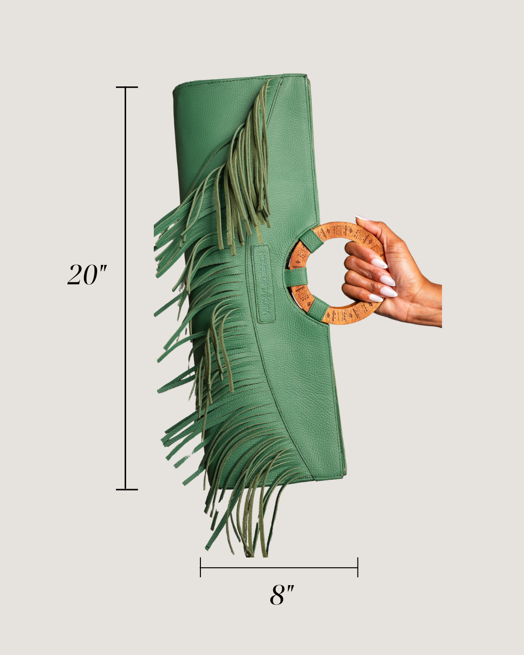 Manaka Statement Clutch – Shamrock Green | Luxury Leather Bag by