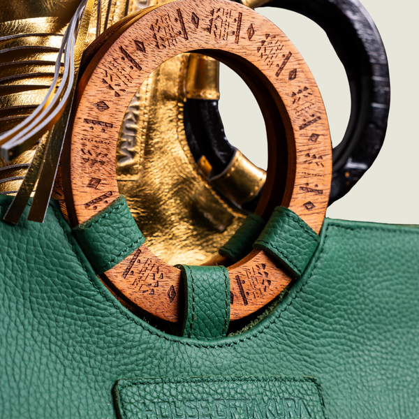 Manaka Statement Clutch – Shamrock Green | Luxury Leather Bag by