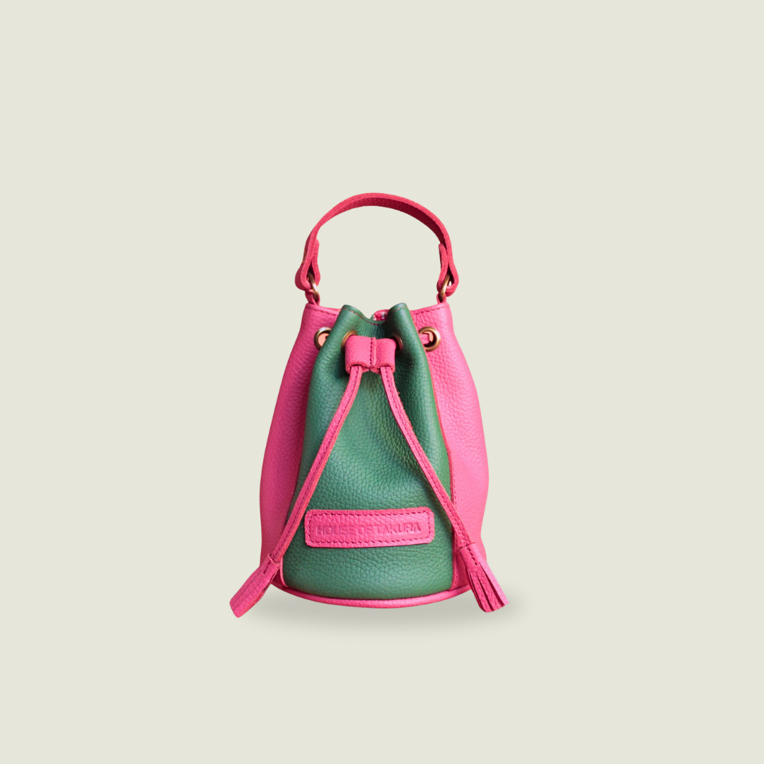 Kadiki Bag - Two Toned Pink/Green Leather