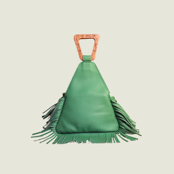 Alpha Fringe Bag – Shamrock Green Leather | Luxury Statement Bag