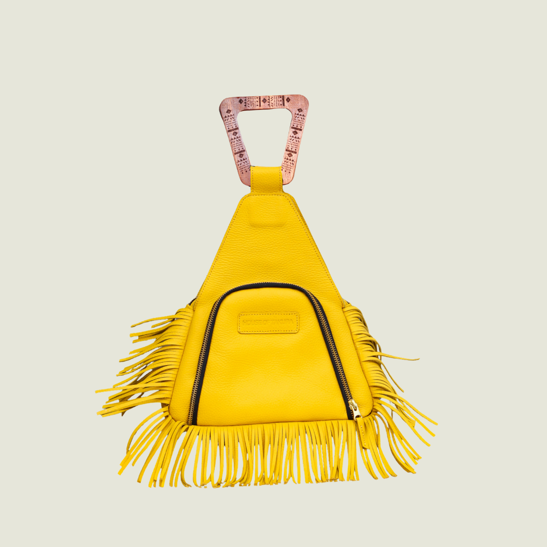 Alpha Fringe Bag – Yellow Leather