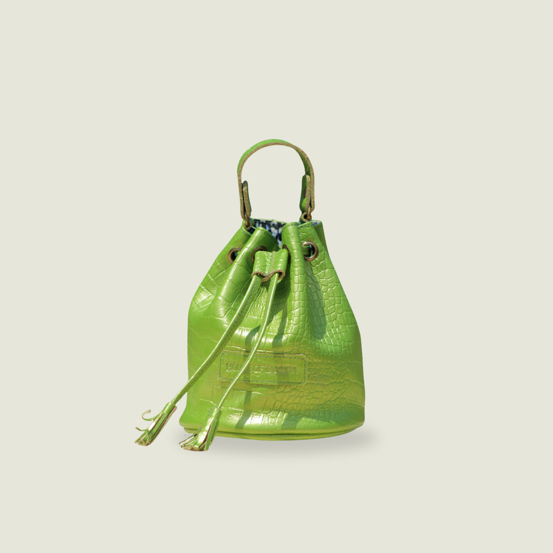 Kadiki Bag – Green Croc Metallic | Luxury Mini Leather Bag by