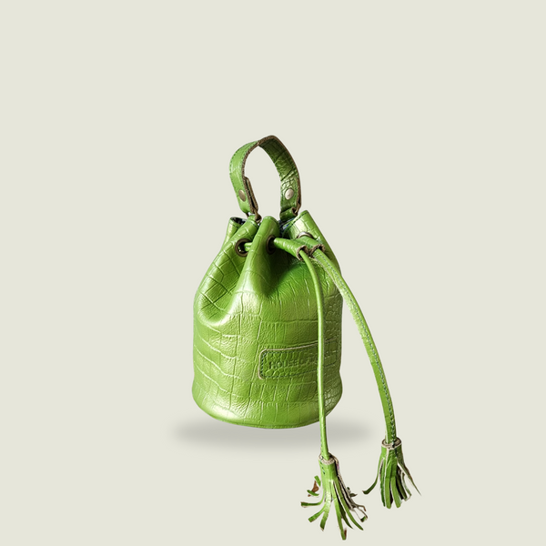 Kadiki Bag – Green Croc Metallic | Luxury Mini Leather Bag by
