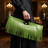 Manaka Statement Clutch - Green Croc