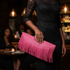 Manaka Statement Clutch - Pink Leather
