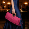Manaka Statement Clutch - Pink Leather