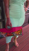 Bantu Clutch Pink Leather