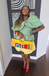 Bantu Clutch Yellow Leather