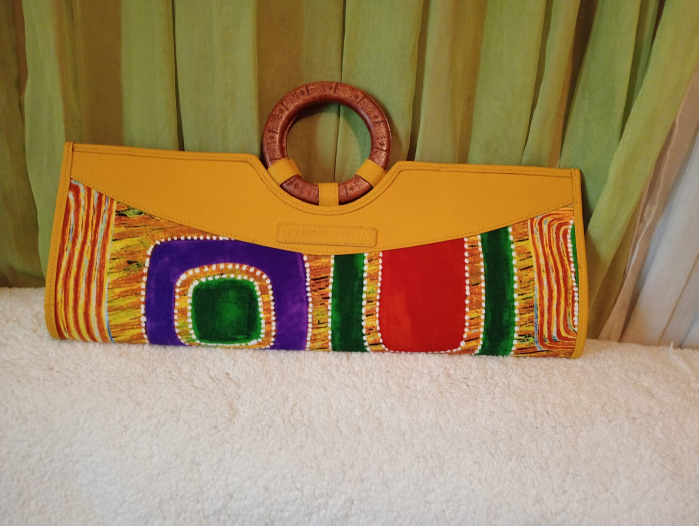 Bantu Clutch Yellow Leather