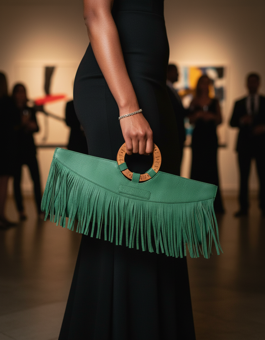 Manaka Statement Clutch – Shamrock Green | Luxury Leather Bag by