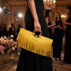 Manaka Statement Clutch - Yellow Leather