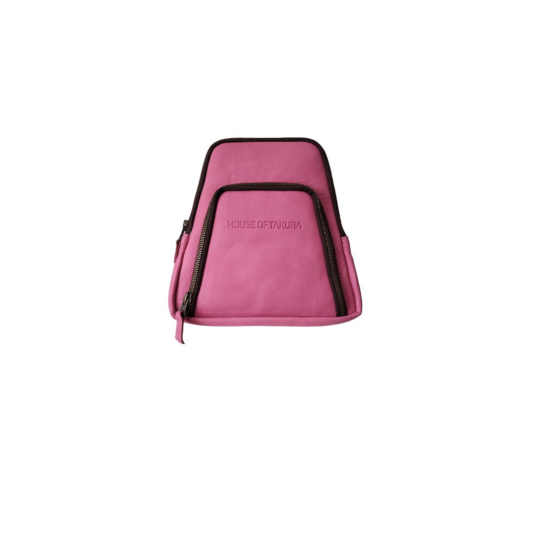 Alpha Waist/Chest Bag - All Leather Exterior - Pink