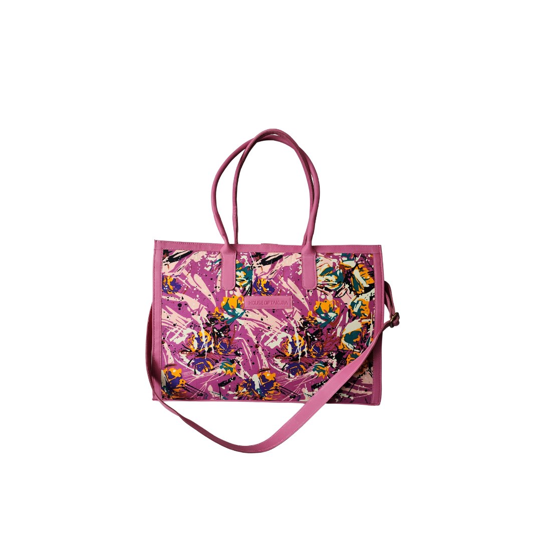 It's Handled Tote – Pink Graffiti Large | Handmade Fair Trade