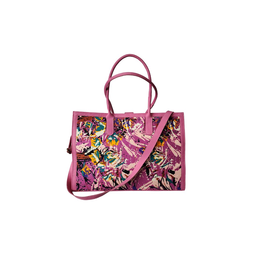 It's Handled Tote – Pink Graffiti Large | Handmade Fair Trade